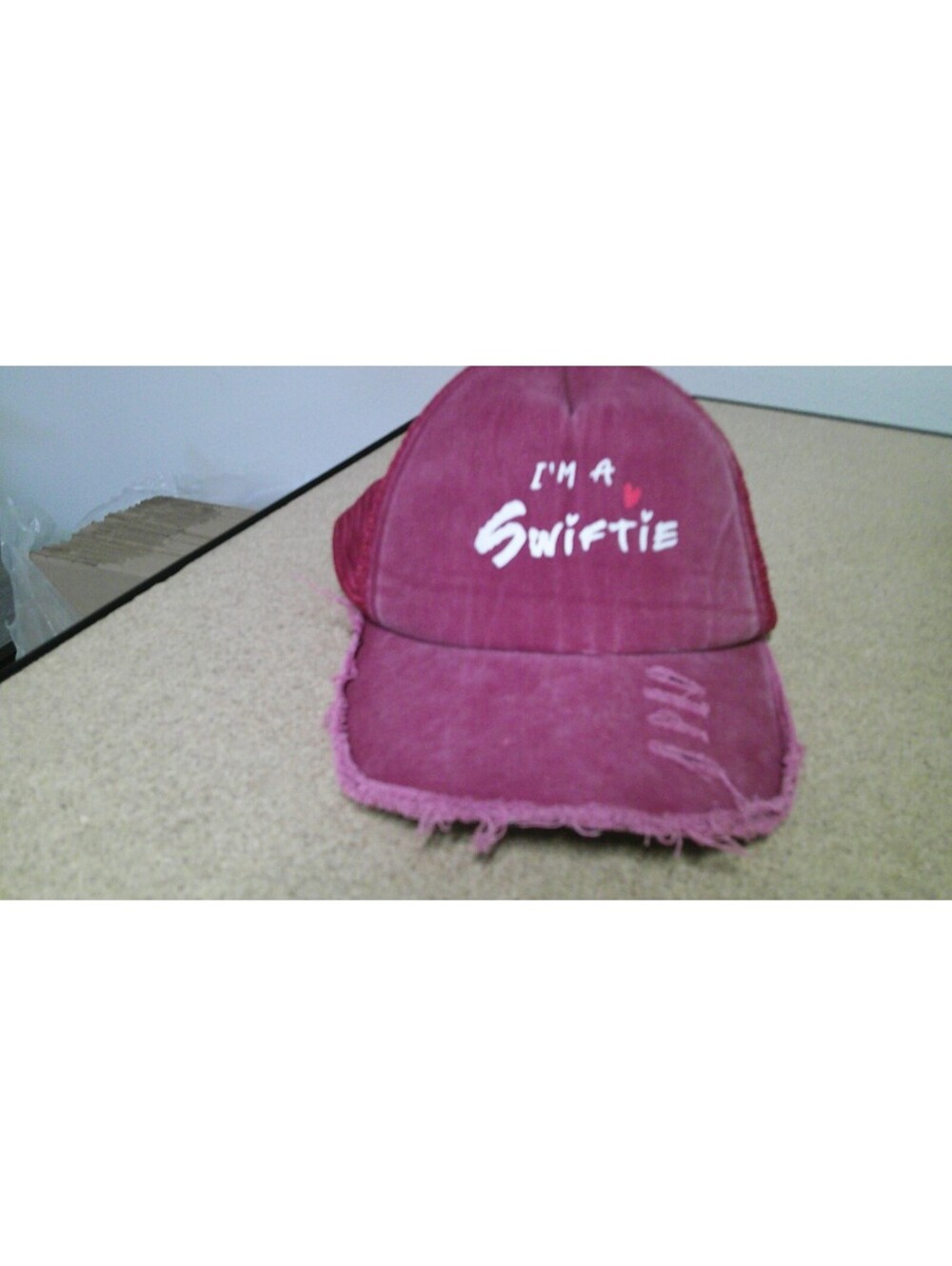 I'm A Swiftie Burgundy Distressed Baseball Cap